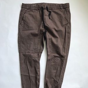 Dusty red/brown joggers with ankle zipper